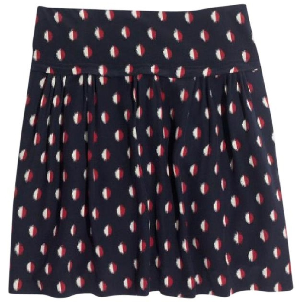 Madewell Navy Silk Skyline In Ikat Dot Skirt sz 2